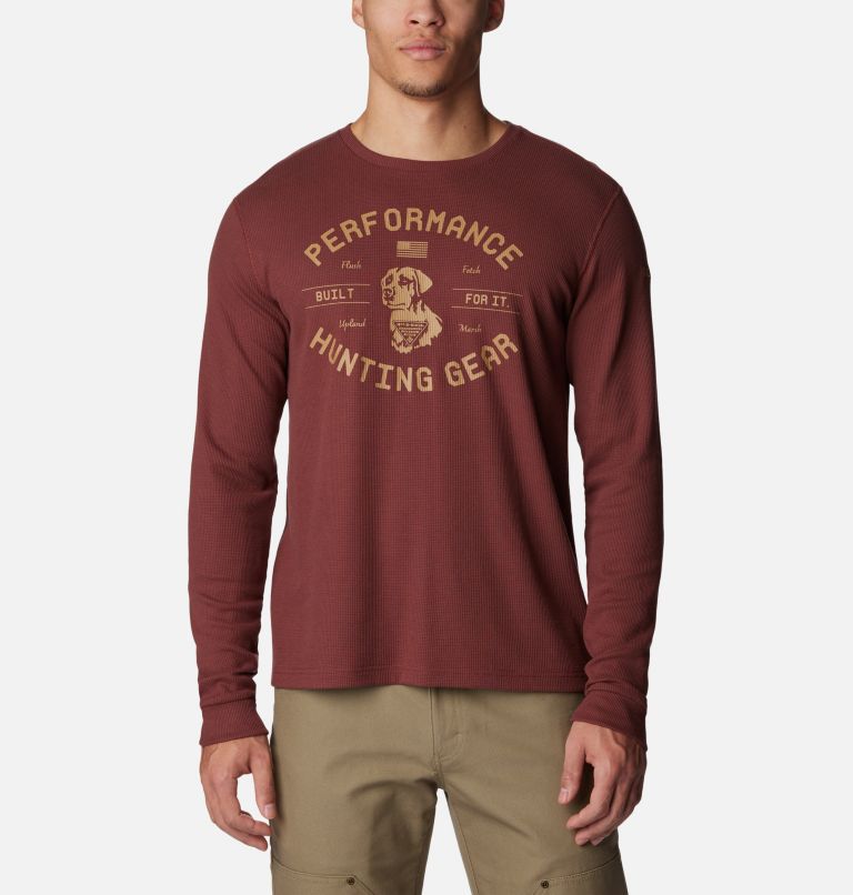 Men's PHG Built For It Waffle Long Sleeve Shirt, Color: Red Rocks, Sahara Dog, image 1