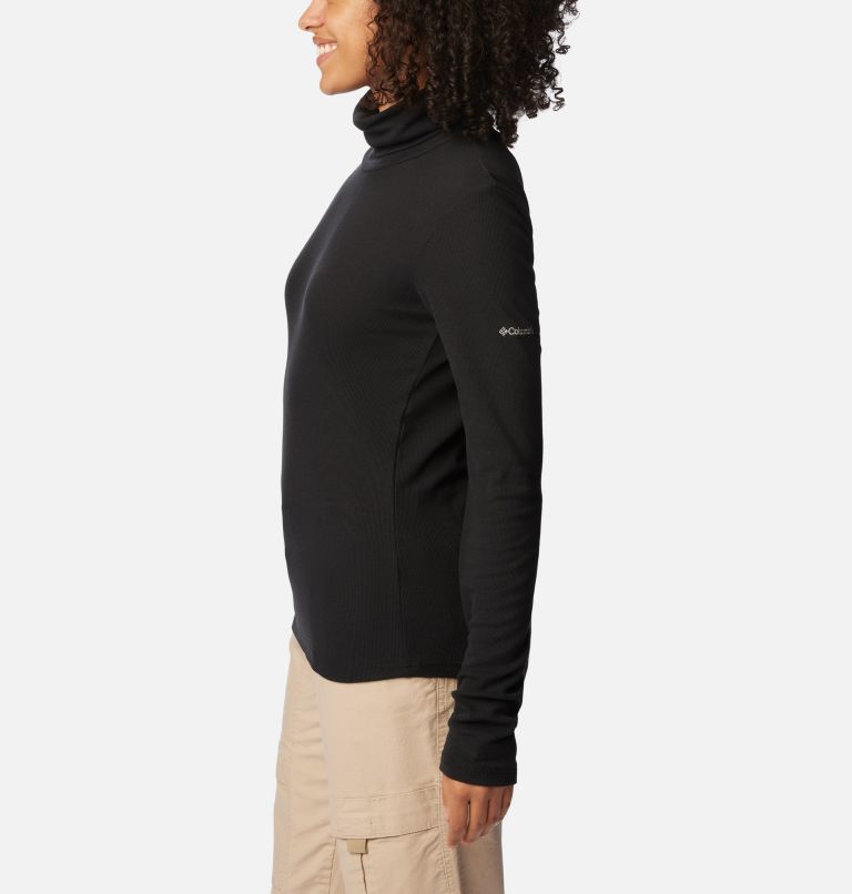 Thumbnail: Women's Boundless Trek Ribbed Turtleneck Long Sleeve Shirt, Color: Black, image 3