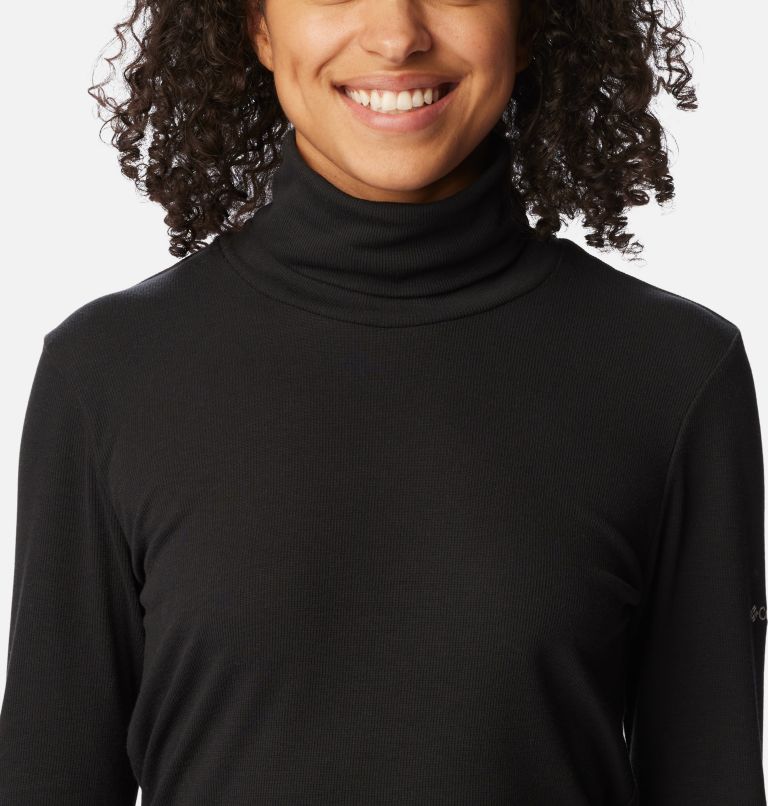Women's Boundless Trek Ribbed Turtleneck Long Sleeve Shirt, Color: Black, image 4