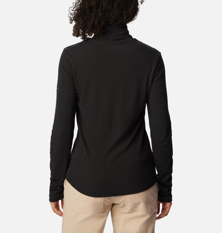 Women's Boundless Trek Ribbed Turtleneck Long Sleeve Shirt, Color: Black, image 2