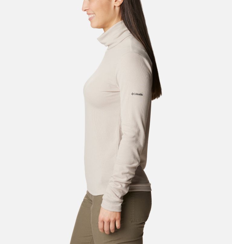 Thumbnail: Women's Boundless Trek Ribbed Turtleneck Long Sleeve Shirt, Color: Dark Stone, image 3
