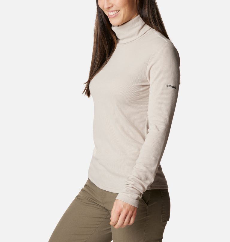 Women's Boundless Trek Ribbed Turtleneck Long Sleeve Shirt, Color: Dark Stone, image 5