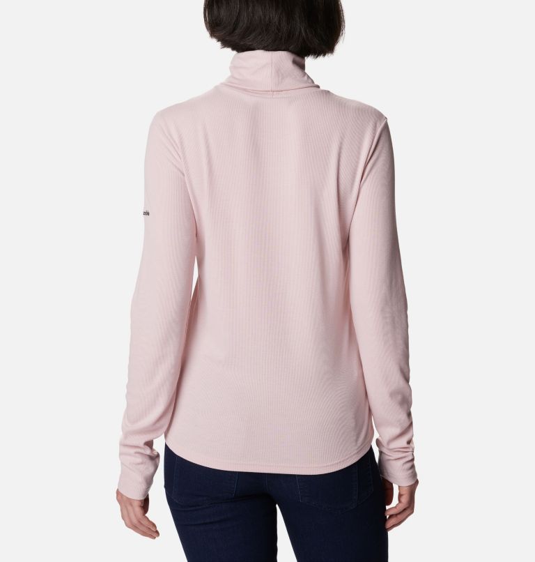 Women's Boundless Trek Ribbed Turtleneck Long Sleeve Shirt, Color: Dusty Pink, image 2