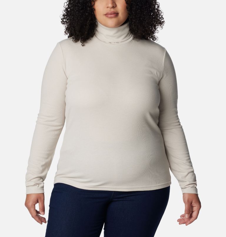 Women's Boundless Trek Ribbed Turtleneck Long Sleeve Shirt - Plus Size, Color: Dark Stone, image 1
