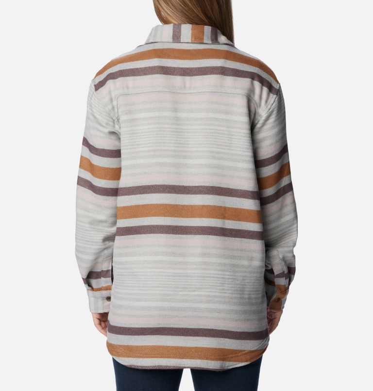 Women's Calico Basin Shirt Jacket, Color: Columbia Grey Heathered Stripe, image 2