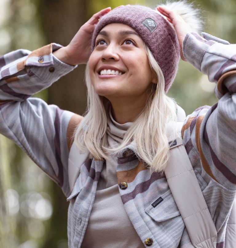 Women's Calico Basin Shirt Jacket, Color: Columbia Grey Heathered Stripe, image 9