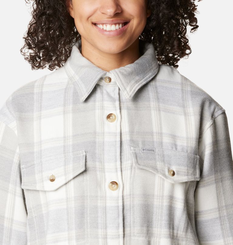 Women's Calico Basin Shirt Jacket, Color: Sea Salt Buffalo Ombre, image 5