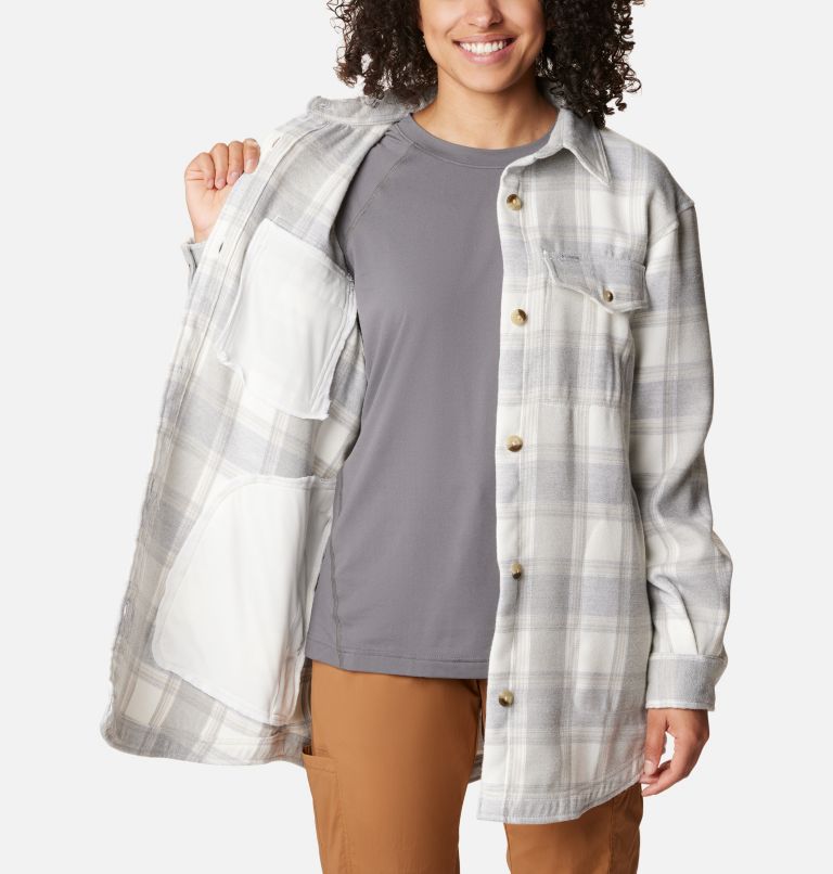 Thumbnail: Manteau-chemise Calico Basin pour femmes, Color: Sea Salt Buffalo Ombre, image 6