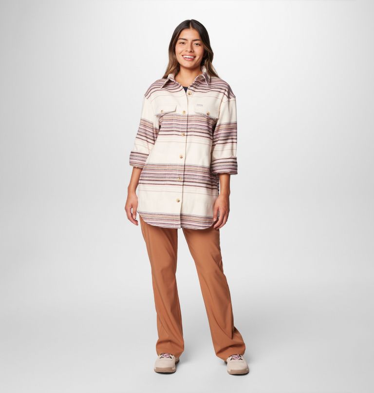 Women's Calico Basin Shirt Jacket, Color: Chalk Vista Stripe, image 3