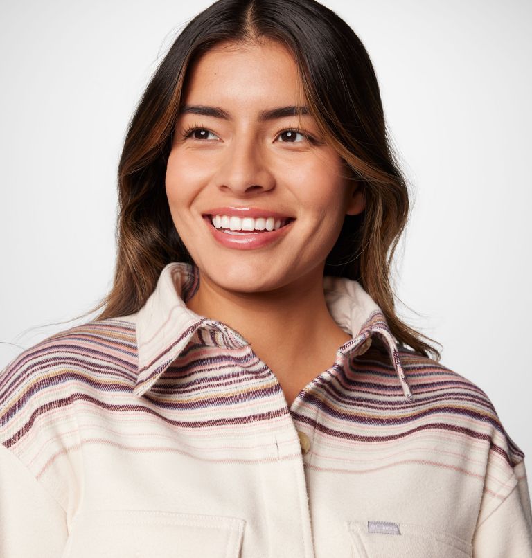 Women's Calico Basin Shirt Jacket, Color: Chalk Vista Stripe, image 5