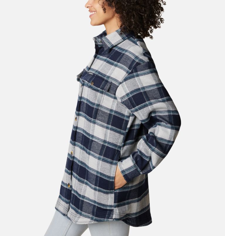 Women's Calico Basin Shirt Jacket, Color: Dark Nocturnal Buffalo Ombre, image 3