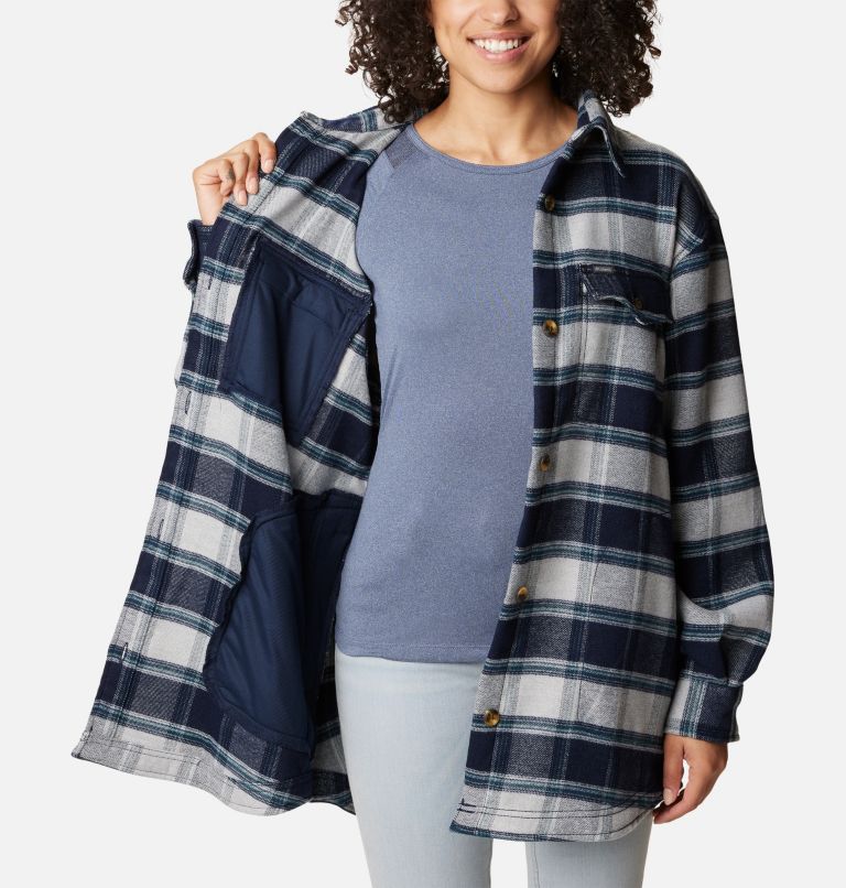 Women's Calico Basin Shirt Jacket, Color: Dark Nocturnal Buffalo Ombre, image 5
