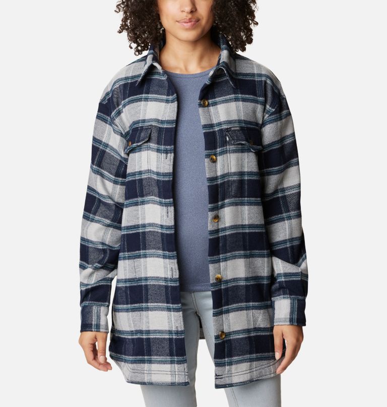 Women's Calico Basin Shirt Jacket, Color: Dark Nocturnal Buffalo Ombre, image 6