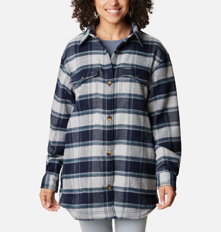 Thumbnail: Manteau-chemise Calico Basin pour femmes, Color: Dark Nocturnal Buffalo Ombre, image 1
