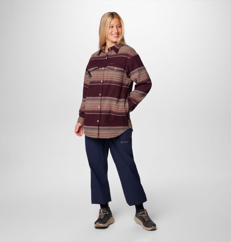 Women's Calico Basin Shirt Jacket, Color: Moonvista Vista Stripe, image 3