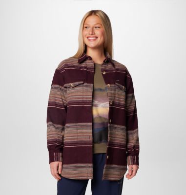 Women's Calico Basin Mid Shirt Jacket, Color: Moonvista Vista Stripe, image 1