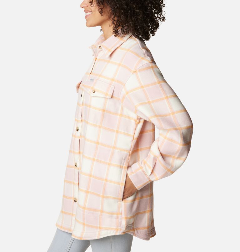 Women's Calico Basin Shirt Jacket, Color: Sunset Peach Buffalo Ombre, image 4