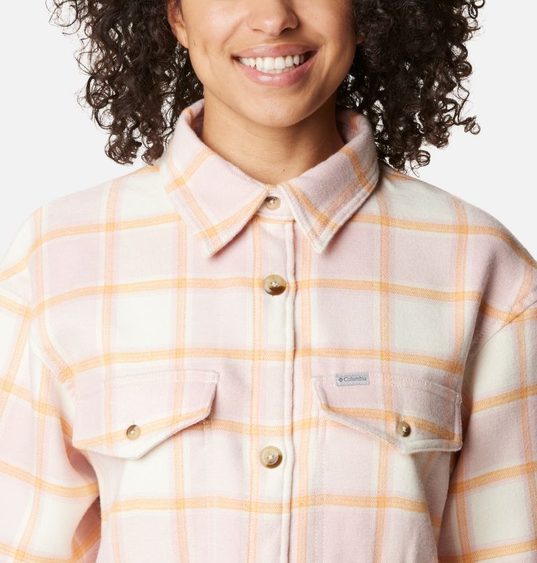 Thumbnail: Women's Calico Basin Shirt Jacket, Color: Sunset Peach Buffalo Ombre, image 5