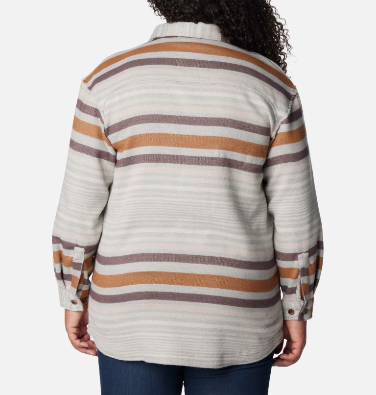 Manteau-chemise Calico Basin pour femmes – Grandes tailles, Color: Columbia Grey Heathered Stripe, image 2