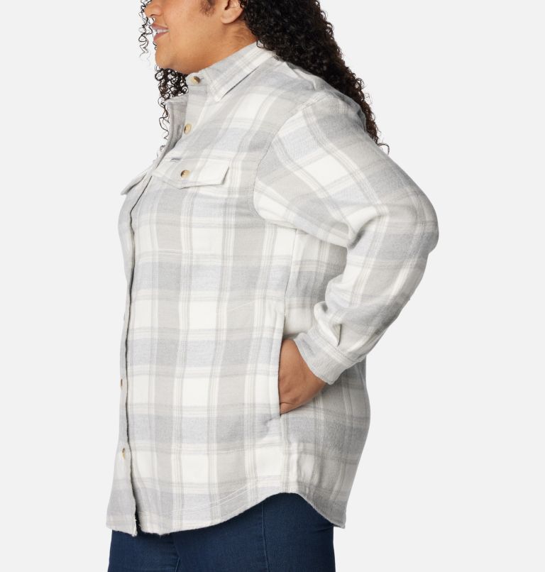 Women's Calico Basin Shirt Jacket - Plus Size, Color: Sea Salt Buffalo Ombre, image 4