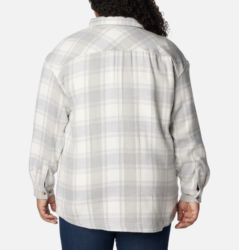 Thumbnail: Women's Calico Basin Shirt Jacket - Plus Size, Color: Sea Salt Buffalo Ombre, image 2