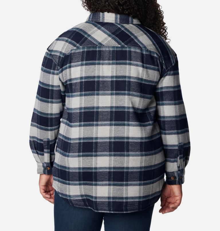 Thumbnail: Women's Calico Basin Shirt Jacket - Plus Size, Color: Dark Nocturnal Buffalo Ombre, image 2