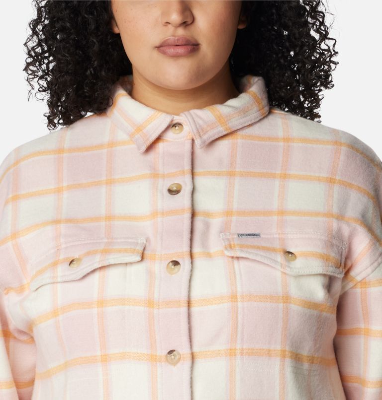 Women's Calico Basin Shirt Jacket - Plus Size, Color: Sunset Peach Buffalo Ombre, image 4