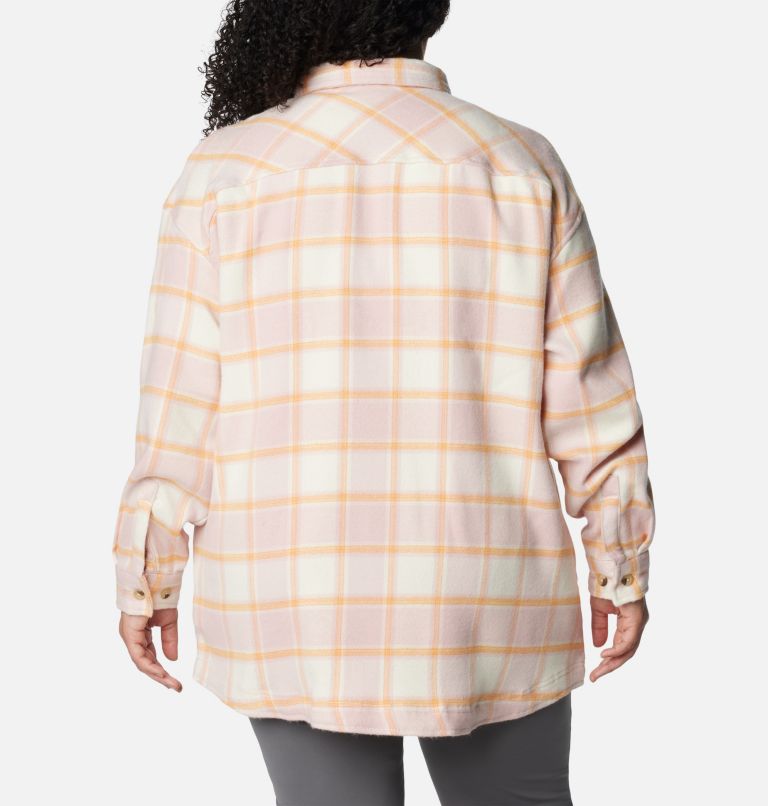 Women's Calico Basin Shirt Jacket - Plus Size, Color: Sunset Peach Buffalo Ombre, image 2