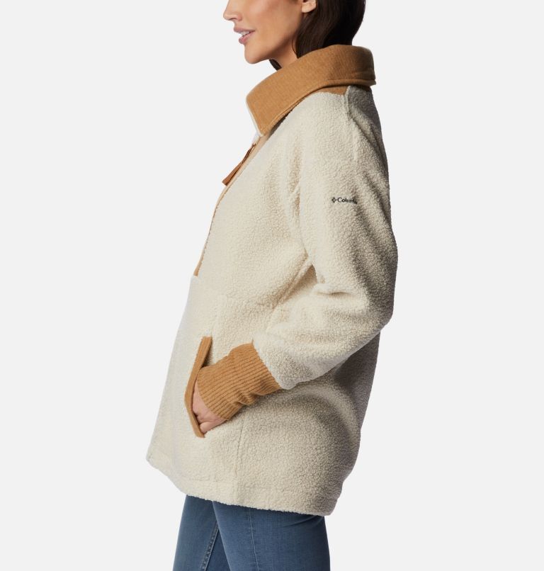 Thumbnail: Manteau en laine polaire à fermeture éclair Boundless Trek pour femmes , Color: Dark Stone, Camel Brown, image 3
