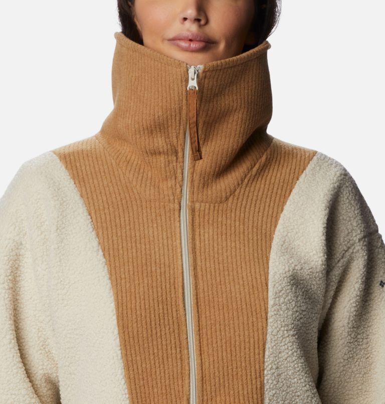 Thumbnail: Manteau en laine polaire à fermeture éclair Boundless Trek pour femmes , Color: Dark Stone, Camel Brown, image 4