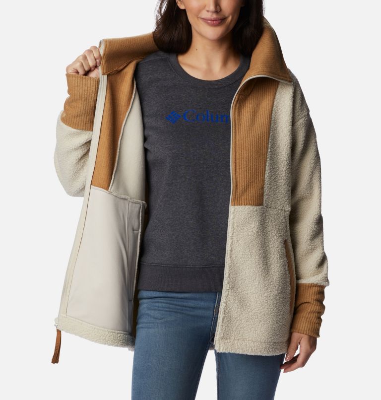 Women's Boundless Trek Fleece Full Zip Jacket , Color: Dark Stone, Camel Brown, image 5