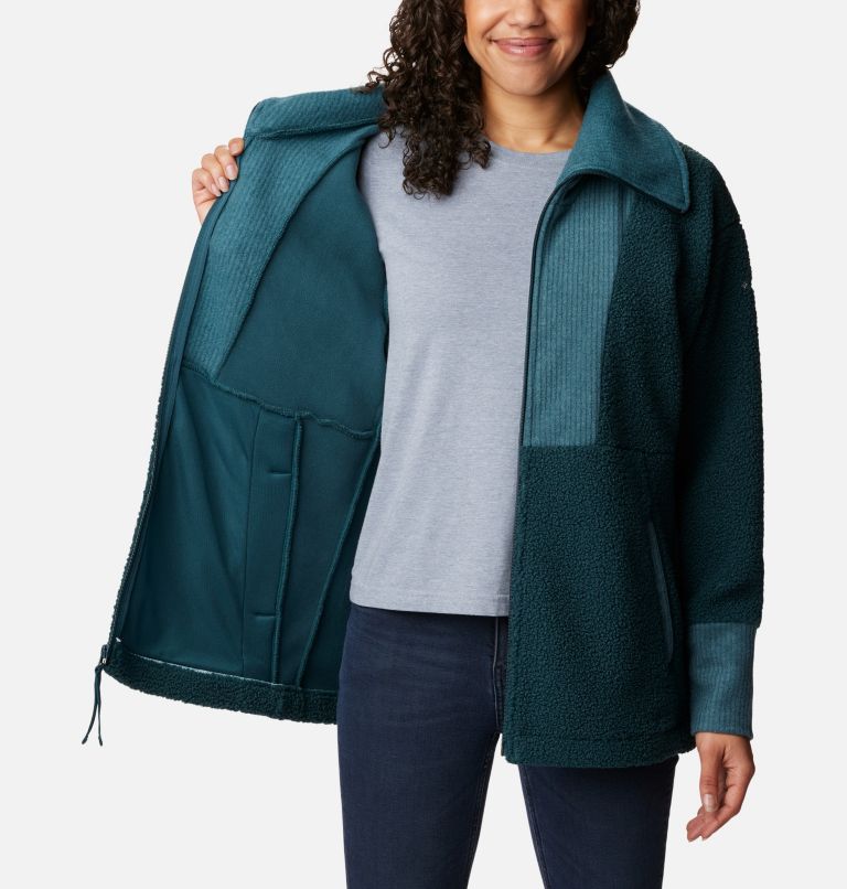 Women's Boundless Trek Fleece Full Zip Jacket, Color: Night Wave, image 5