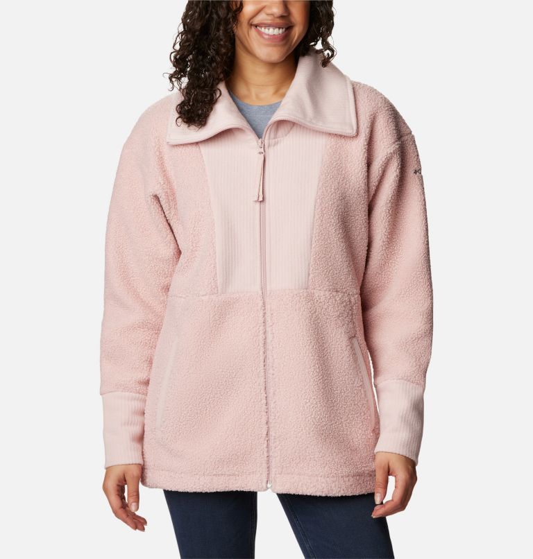 Pink fleece hot sale zip up