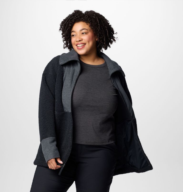 Women's Boundless Trek Fleece Full Zip Jacket - Plus Size, Color: Black, image 6