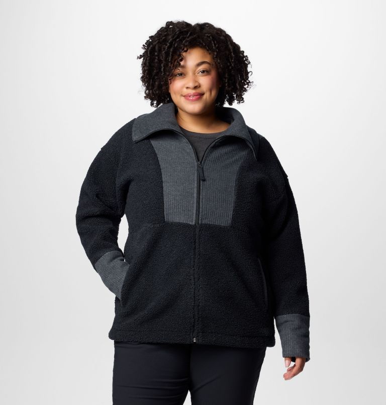 Women's Boundless Trek Fleece Full Zip Jacket - Plus Size, Color: Black, image 1