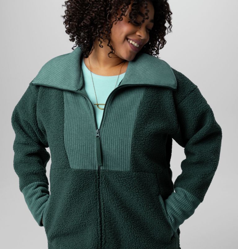 Thumbnail: Women's Boundless Trek Fleece Full Zip Jacket - Plus Size, Color: Night Wave, image 8