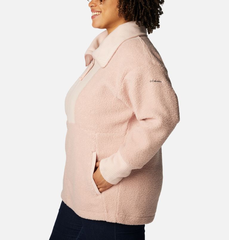 Thumbnail: Women's Boundless Trek Fleece Full Zip Jacket - Plus Size, Color: Dusty Pink, image 3