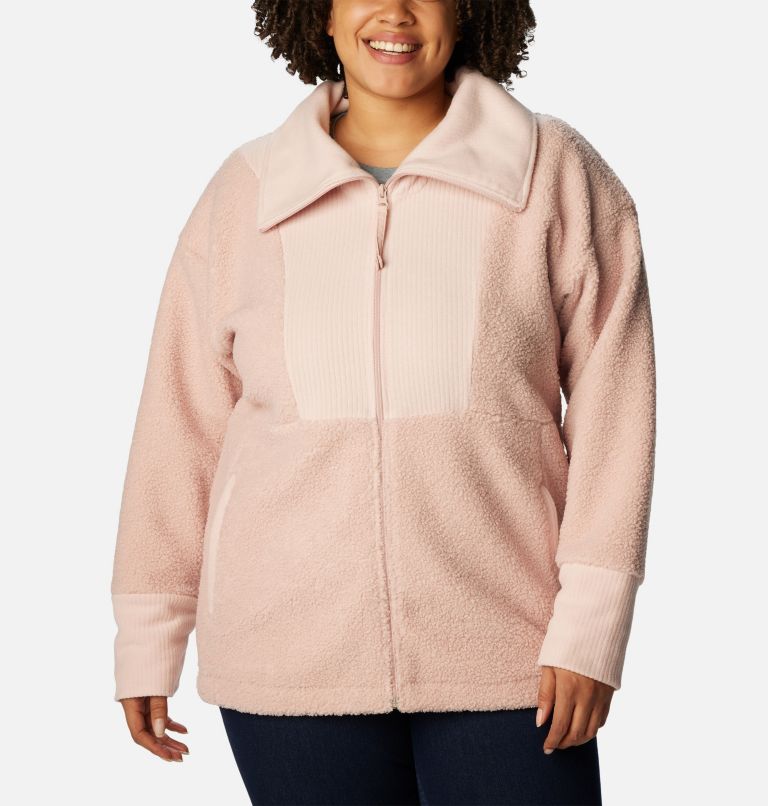 Thumbnail: Manteau en laine polaire à fermeture éclair Boundless Trek pour femmes – Grandes tailles, Color: Dusty Pink, image 1