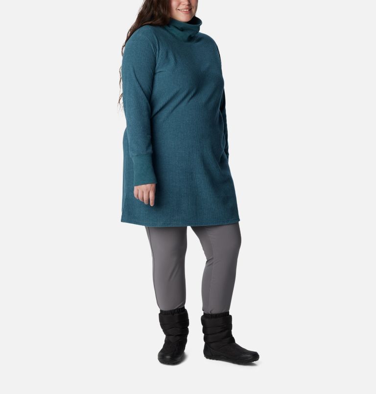 Thumbnail: Women's Boundless Trek Fleece Dress - Plus Size, Color: Night Wave, image 5