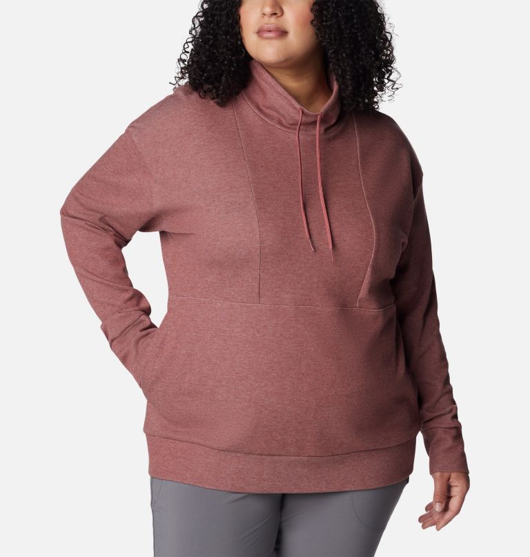 Thumbnail: Women's Calico Basin Pullover - Plus Size, Color: Beetroot Heather, image 5
