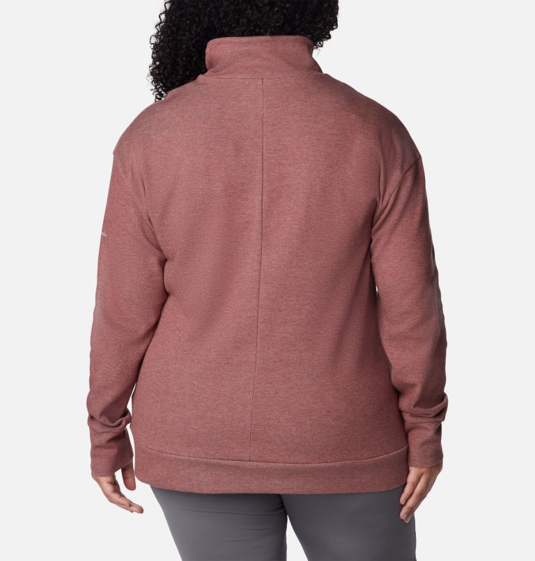 Thumbnail: Women's Calico Basin Pullover - Plus Size, Color: Beetroot Heather, image 2