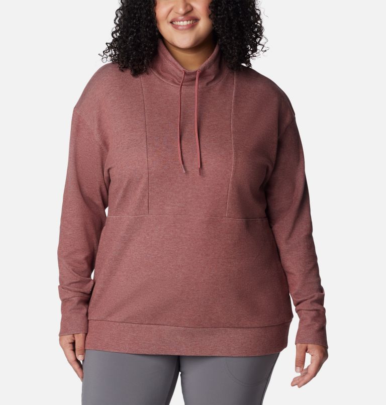 Women's Calico Basin Pullover - Plus Size, Color: Beetroot Heather, image 1