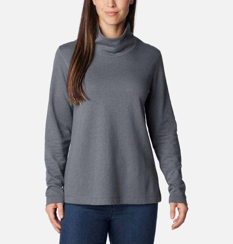 Thumbnail: Women's Holly Hideaway Funnel Neck Long Sleeve Shirt, Color: Black, image 1