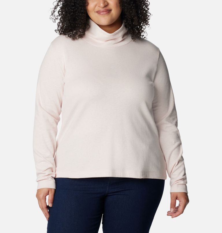 Women's Holly Hideaway Funnel Neck Shirt - Plus Size, Color: Dusty Pink, image 1