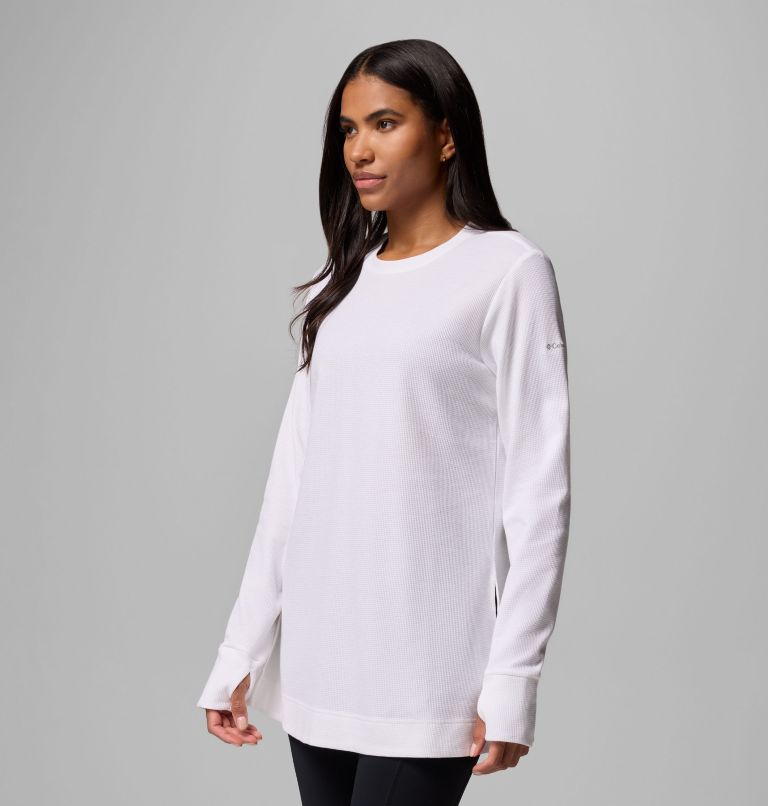 Women's Holly Hideaway Waffle Tunic, Color: White, image 4