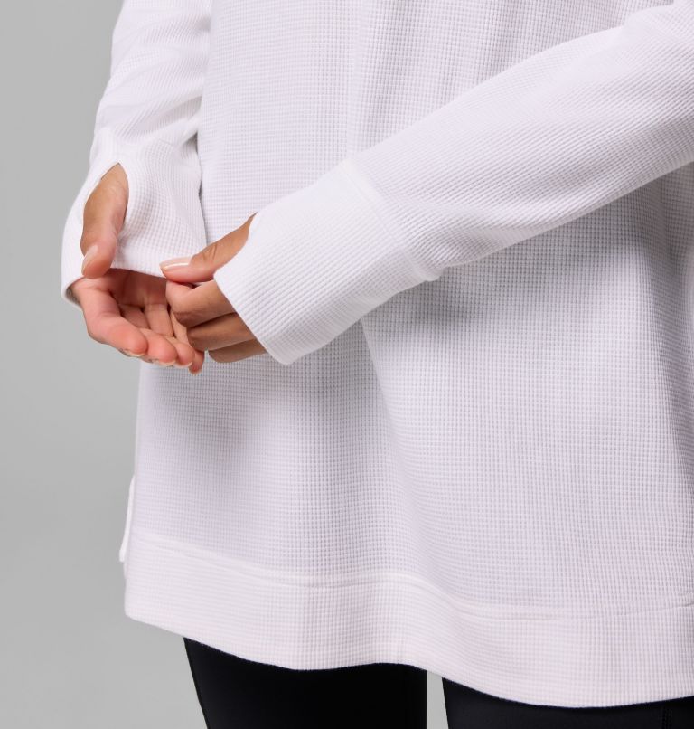 Women's Holly Hideaway Waffle Tunic, Color: White, image 6