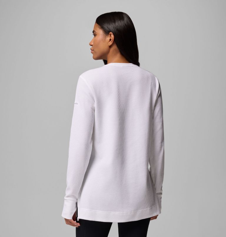 Women's Holly Hideaway Waffle Tunic, Color: White, image 3