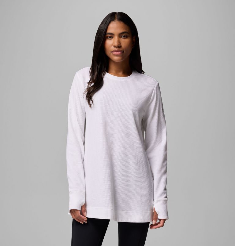 Women's Holly Hideaway Waffle Tunic, Color: White, image 1