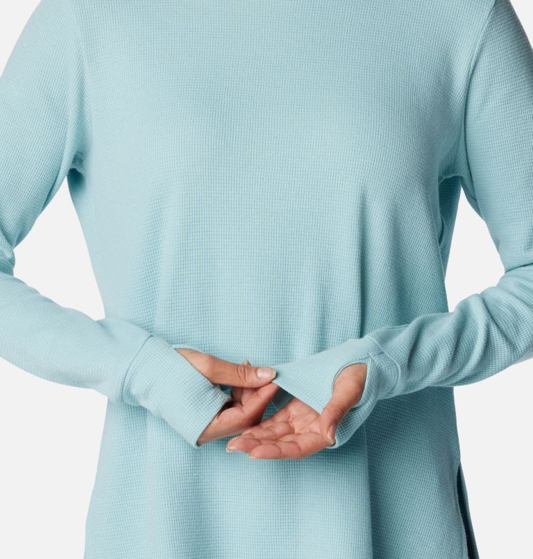 Women's Holly Hideaway Waffle Tunic, Color: Aqua Haze, image 5