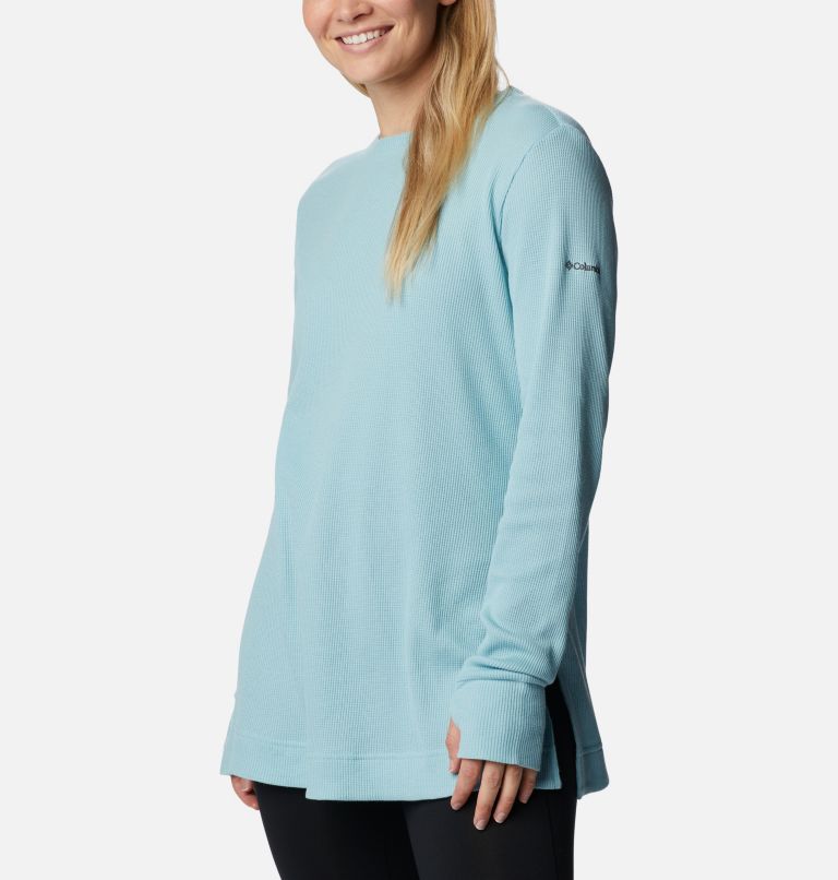 Women's Holly Hideaway Waffle Tunic, Color: Aqua Haze, image 6